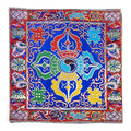 Klankschaal/altaarkleed dubbele dorje brokaat 22x 22 cm
